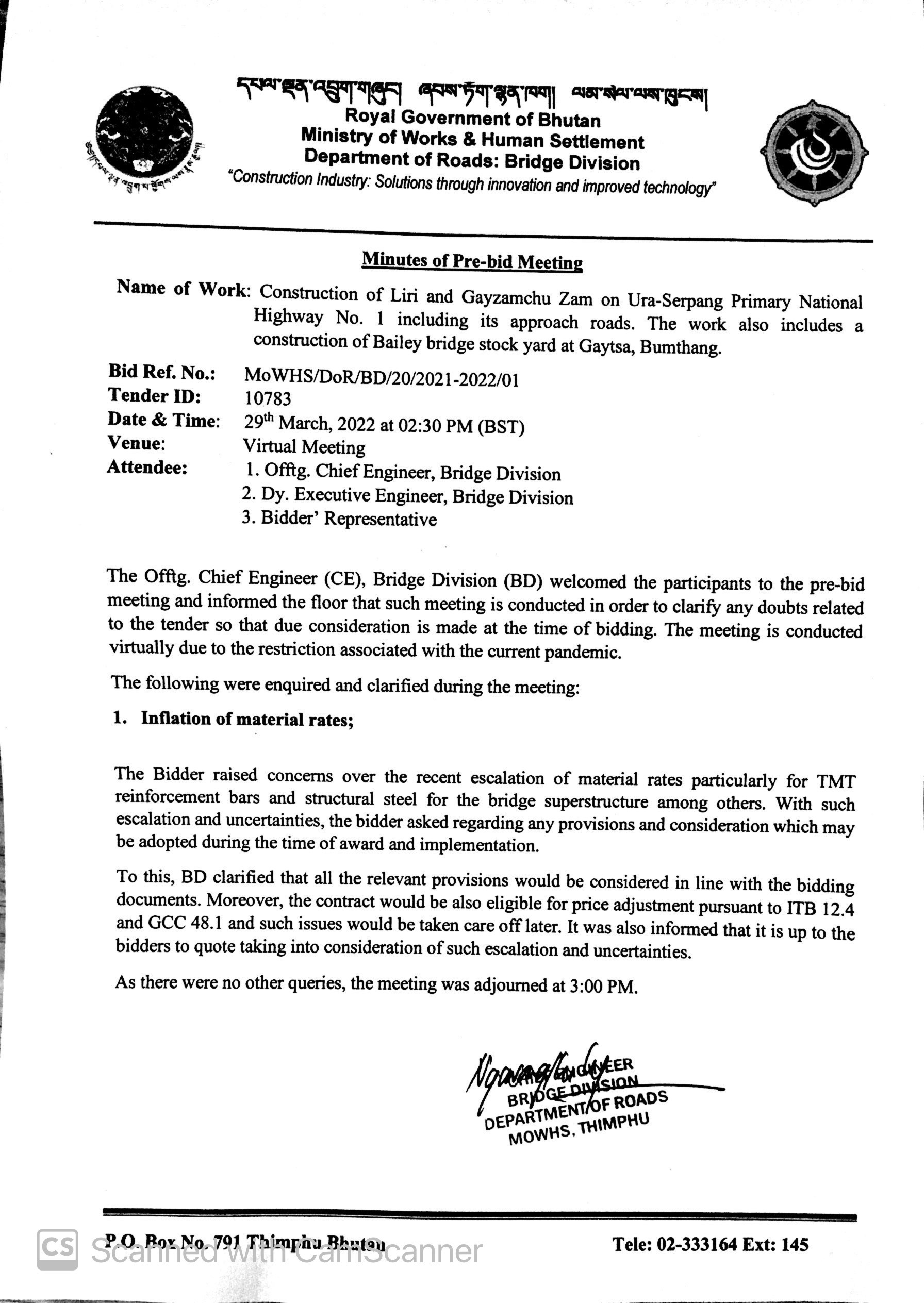 Mom Pre Bid Meeting Ministry Of Infrastructure And Transport